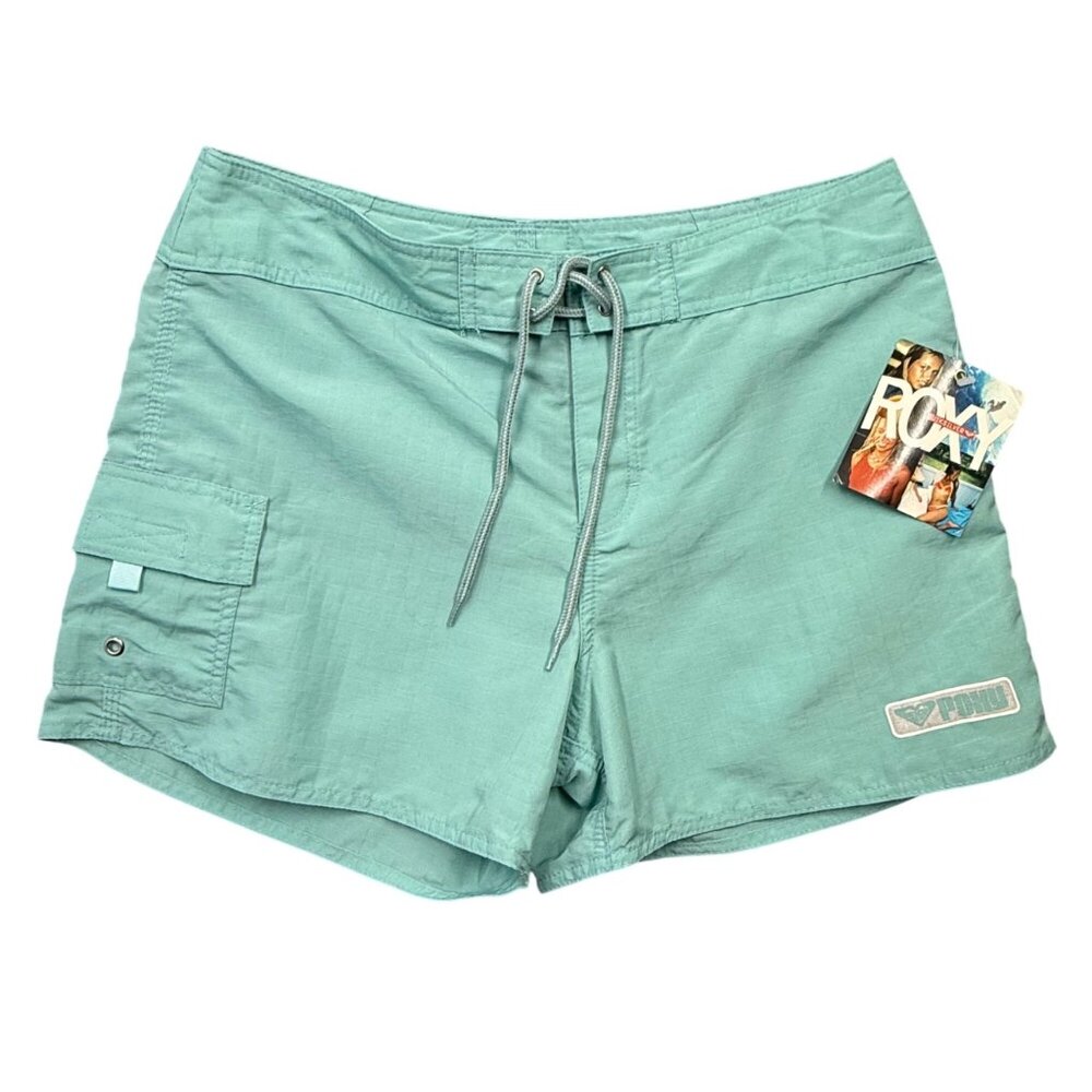 VTG Y2K New Old Stock Roxy x Quiksilver Boardshorts 3" Inseam Teal Size XS Jr 13